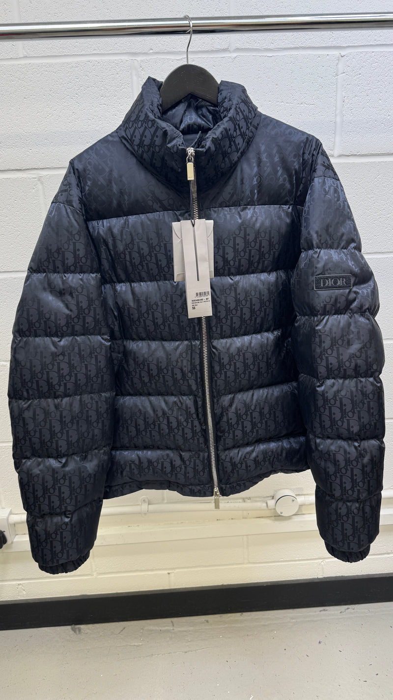 Dior Men's Oblique Down Jacket Navy Size 3XL
