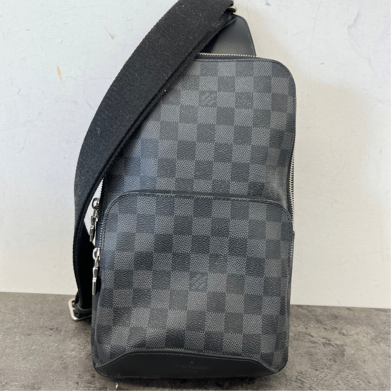Men's Damier Graphite Avenue Sling Messenger Bag Black