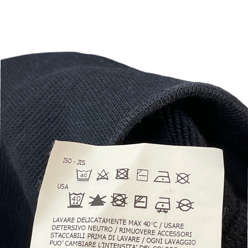 Men's Applique Logo Zip Hoodie Navy Size XL