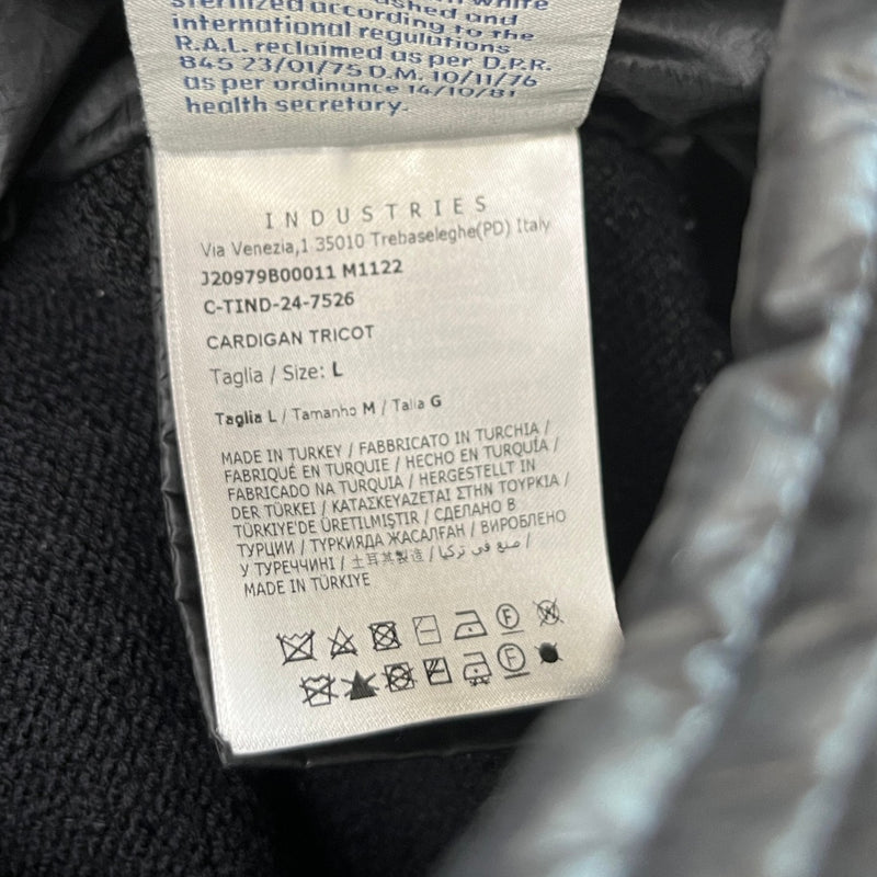 Men's Cardigan Tricot Down Jacket Black Size L