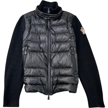 Men's Cardigan Tricot Down Jacket Black Size L
