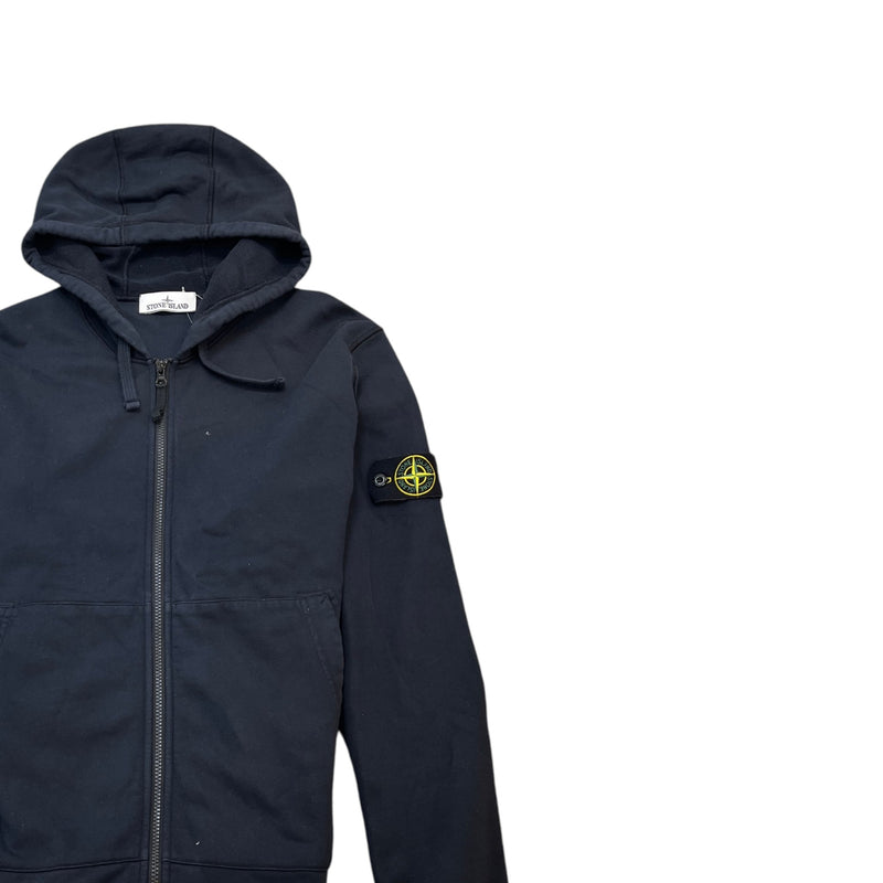 Men's Applique Logo Zip Hoodie Navy Size XL