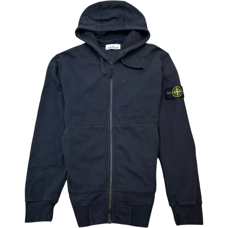 Men's Applique Logo Zip Hoodie Navy Size XL