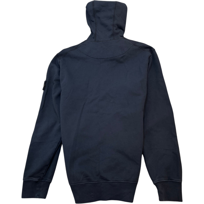 Men's Applique Logo Zip Hoodie Navy Size XL