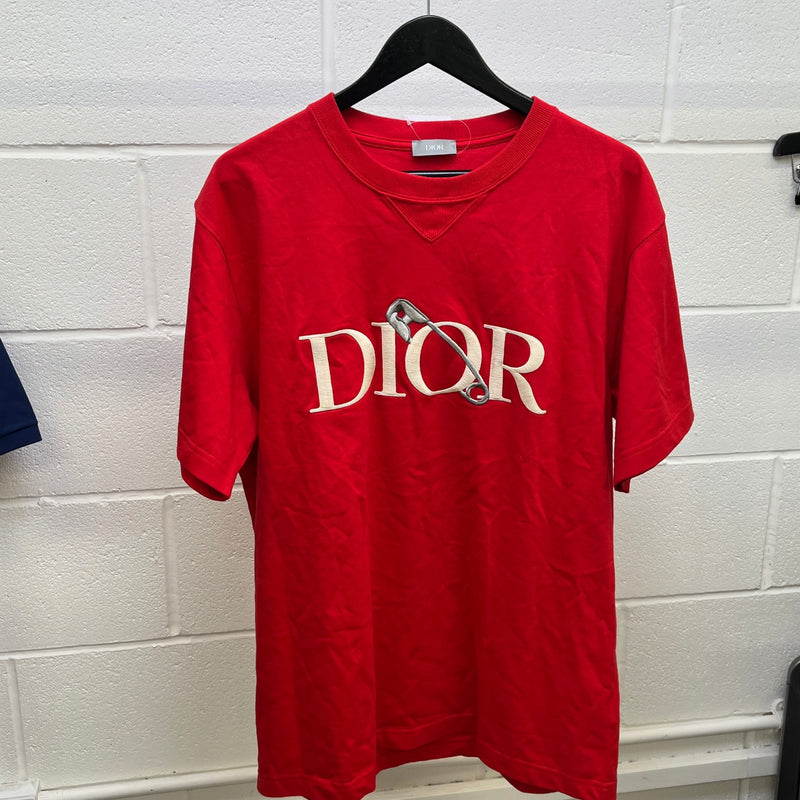 Men's Safety Pin T-Shirt Red Size XL