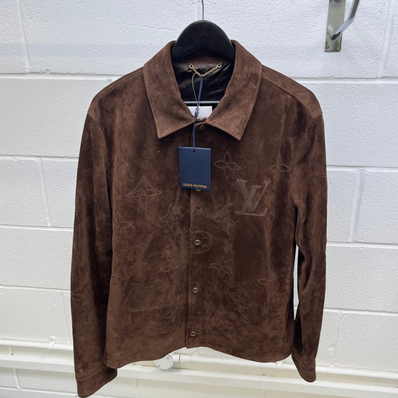 Men's Monogram Embroidered Jacket Brown Size IT 46 / S - Photo 12