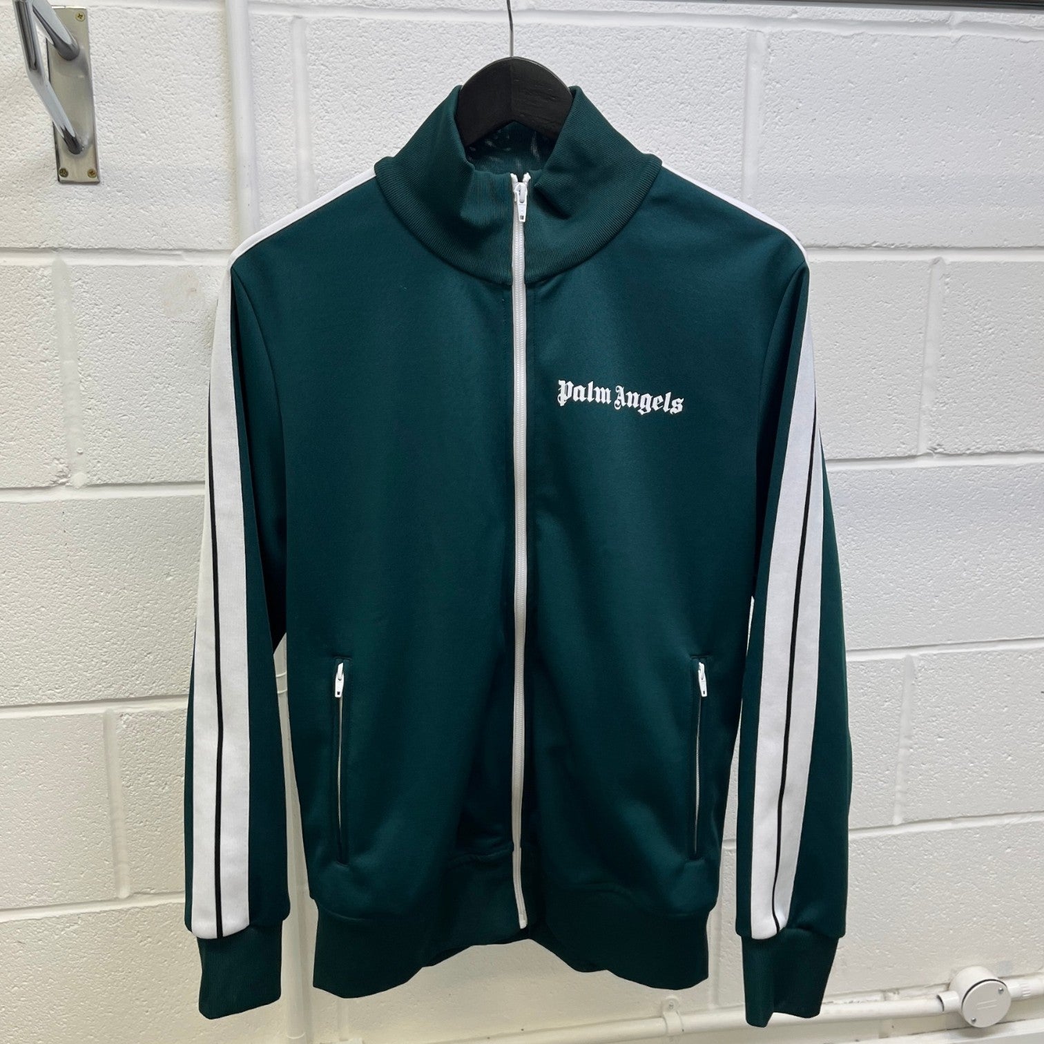 Men's Logo Print Track Jacket Green Size L - Photo 10