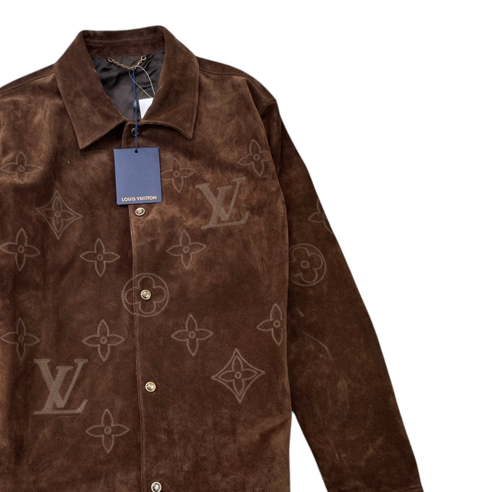Men's Monogram Embroidered Jacket Brown Size IT 46 / S - Photo 3