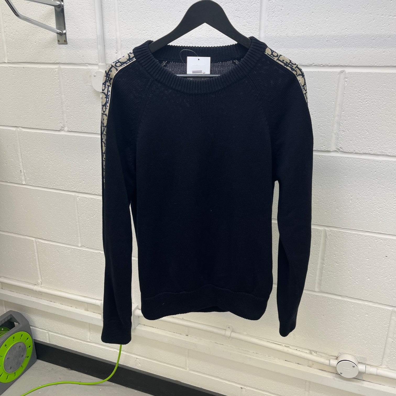 Men's Oblique Knit Sweatshirt Navy Size S - Photo 7