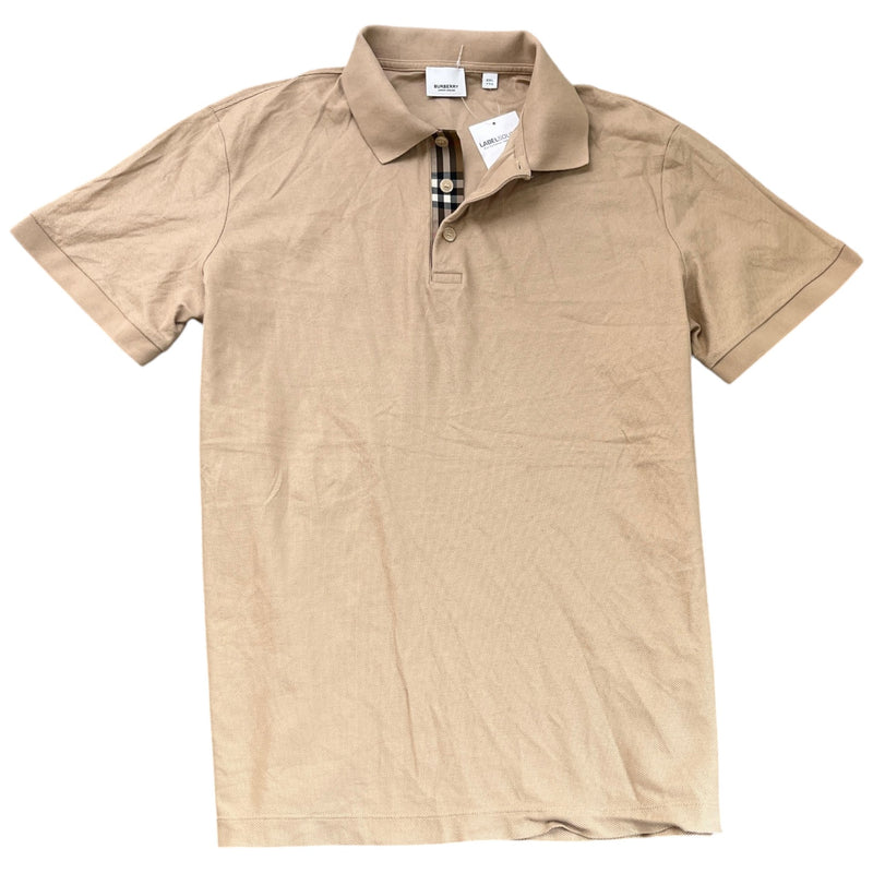 Men's Plain Polo Shirt Beige Size XXL