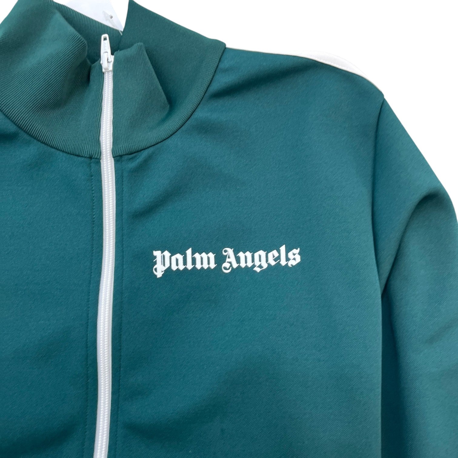 Men's Logo Print Track Jacket Green Size L - Photo 5