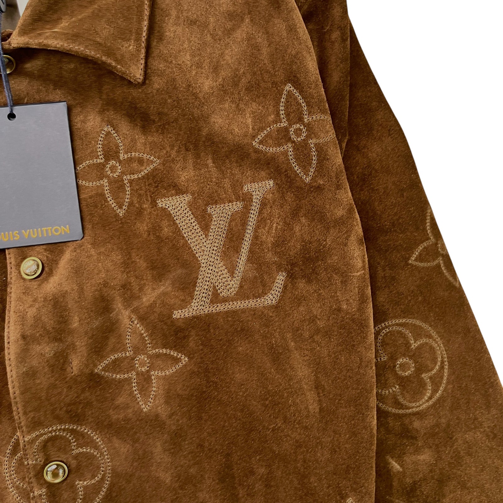 Men's Monogram Embroidered Jacket Brown Size IT 46 / S - Photo 7