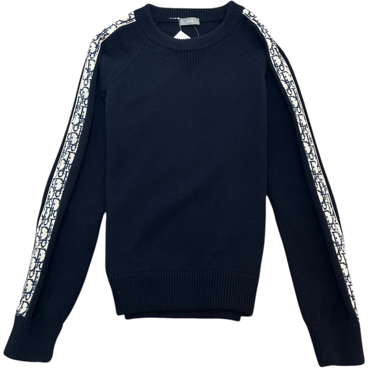 Men's Oblique Knit Sweatshirt Navy Size S - Photo 1
