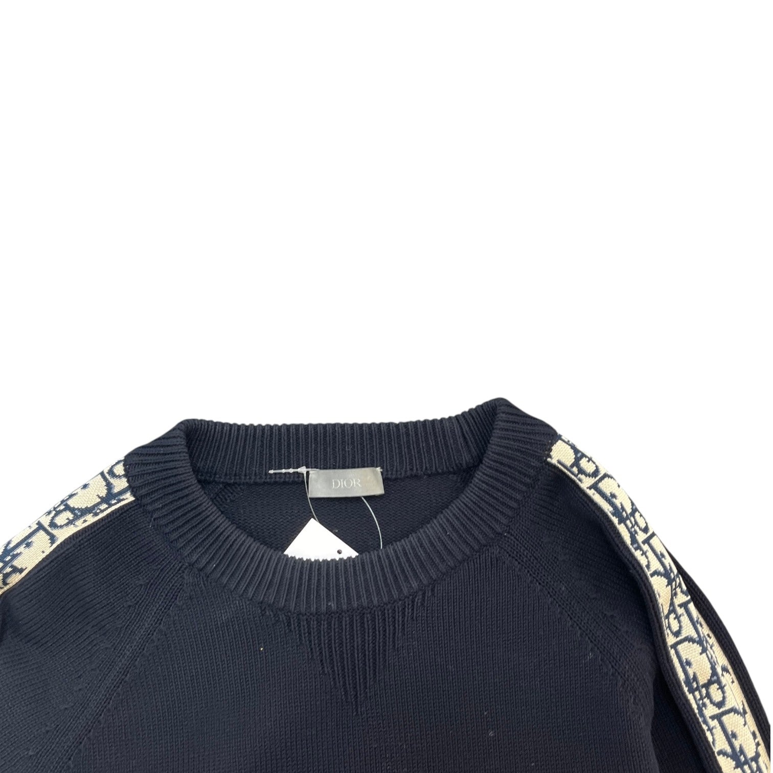Men's Oblique Knit Sweatshirt Navy Size S - Photo 5