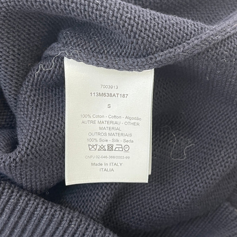 Men's Oblique Knit Sweatshirt Navy Size S