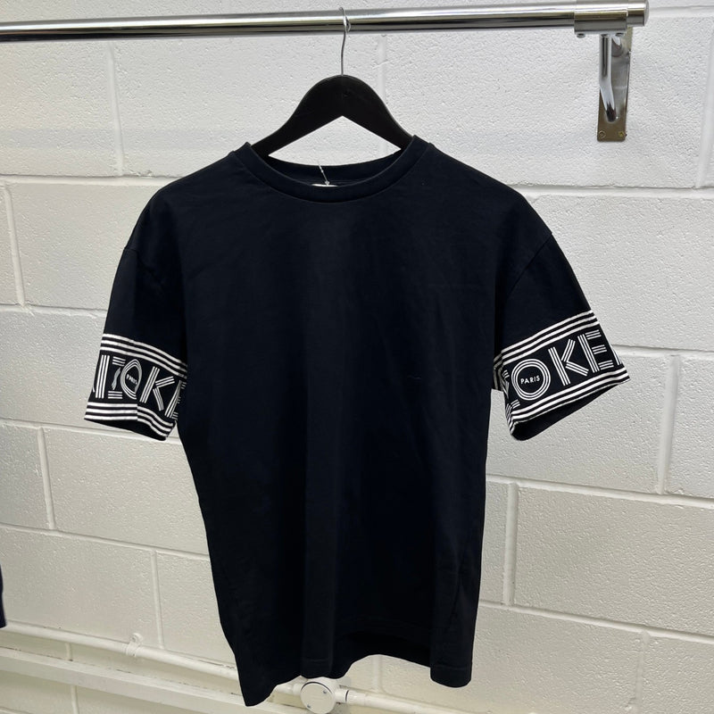 Men's Logo Print Short Sleeve Shirt Black Size M