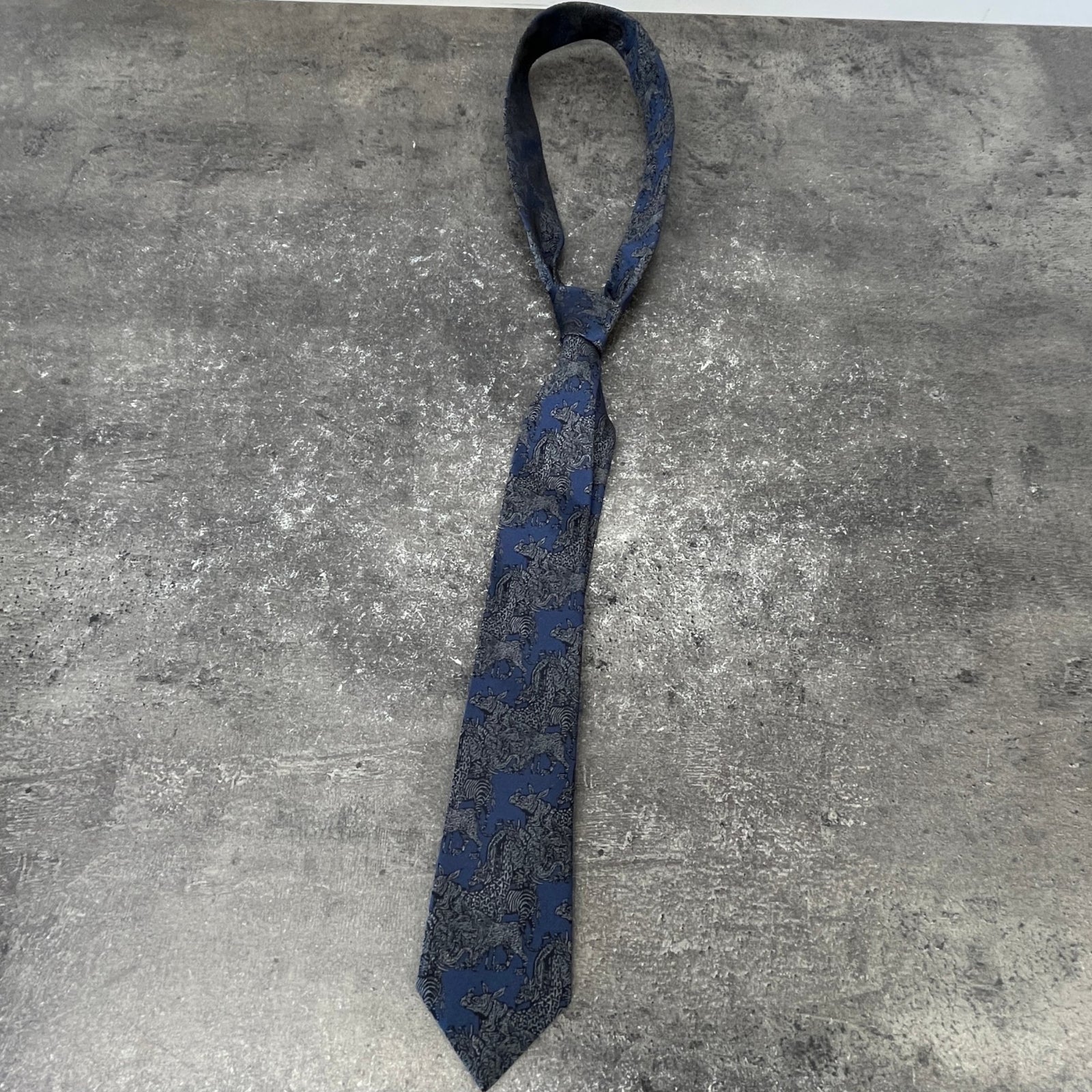 Men's Paisley Print Tie Navy - Photo 7