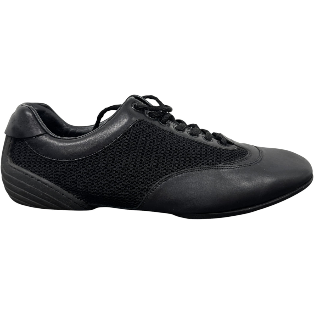 Men's Leather Logo Low Trainers Black Size UK 8 / EU 42 - Photo 1