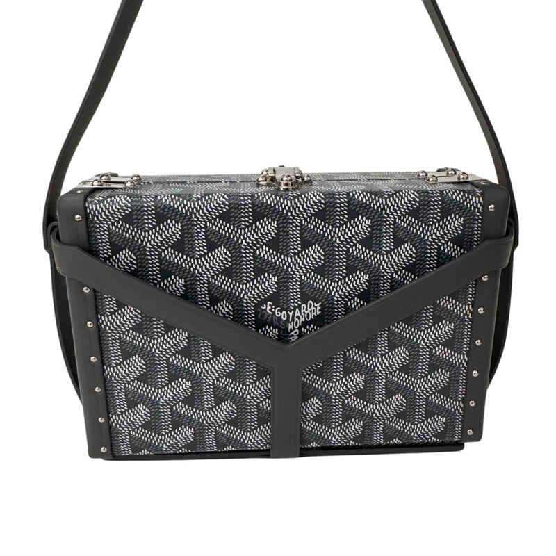 Men's Goyardine Printed Trunk Bag Grey