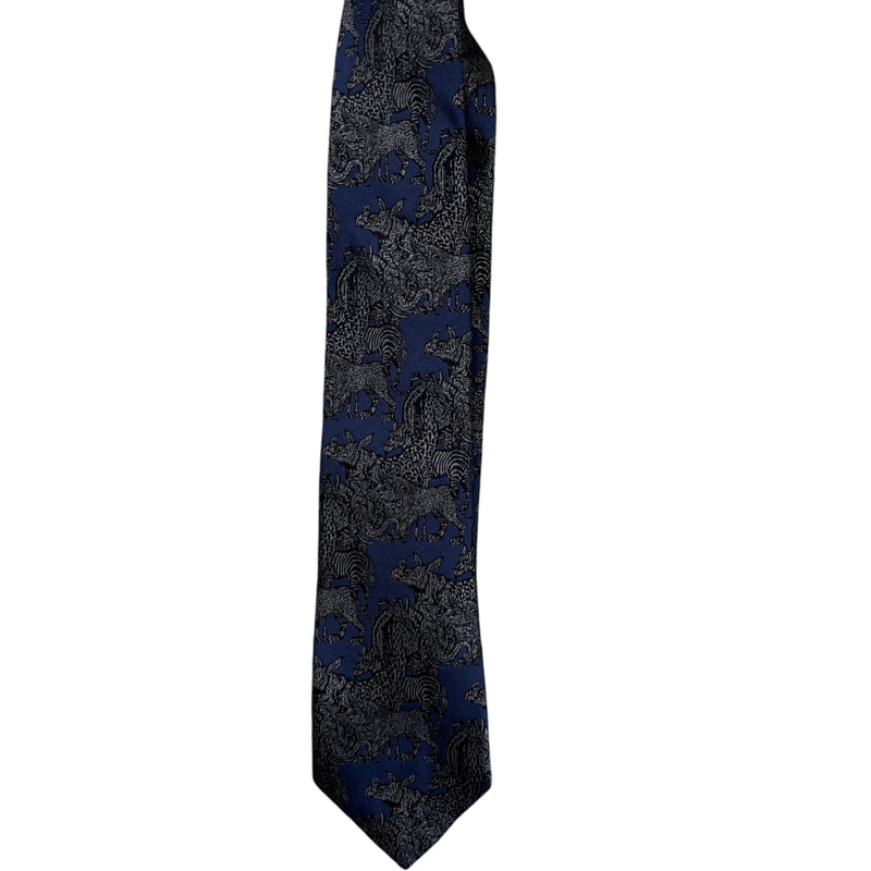 Men's Paisley Print Tie Navy