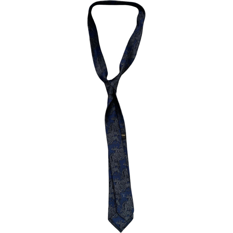 Men's Paisley Print Tie Navy