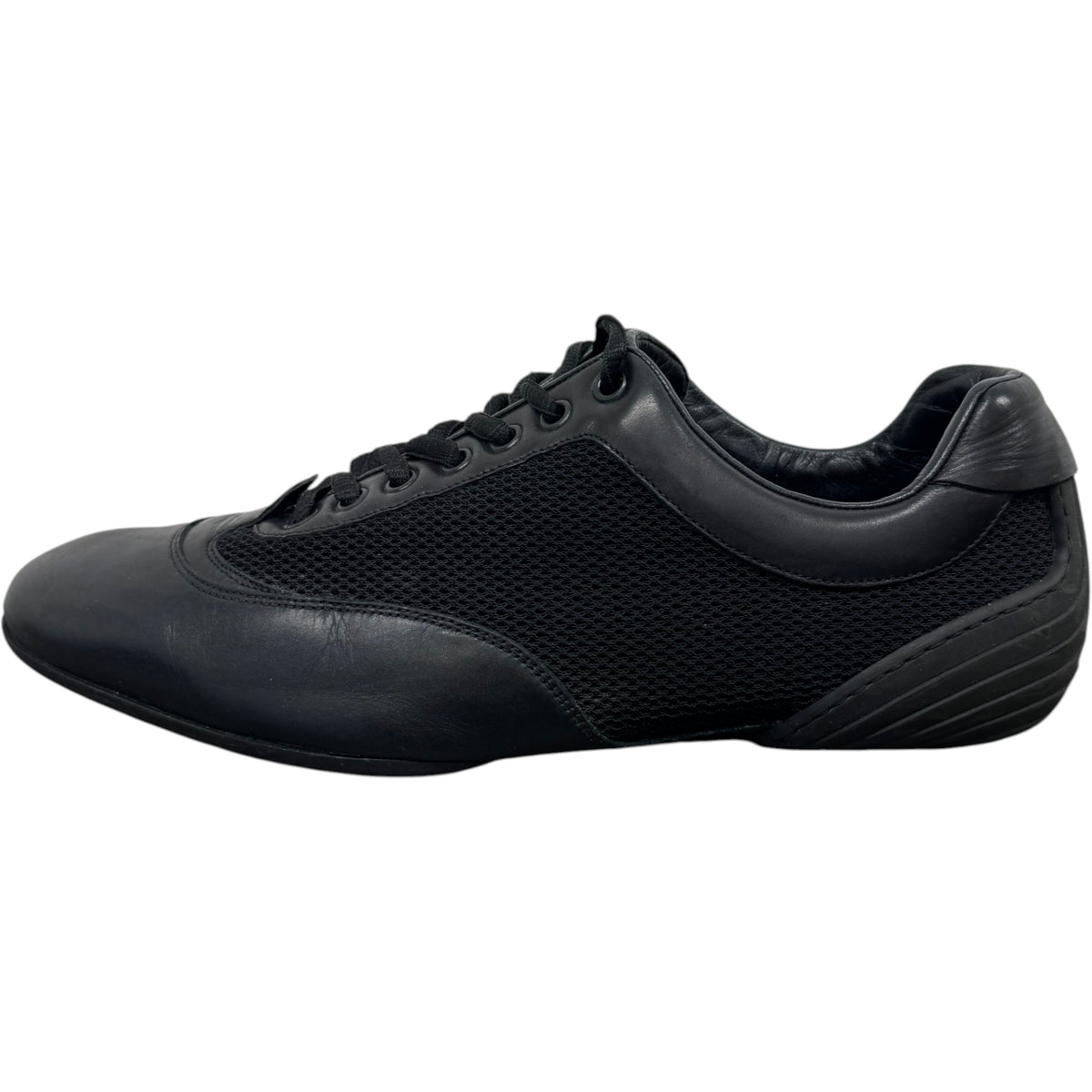 Men's Leather Logo Low Trainers Black Size UK 8 / EU 42 - Photo 4