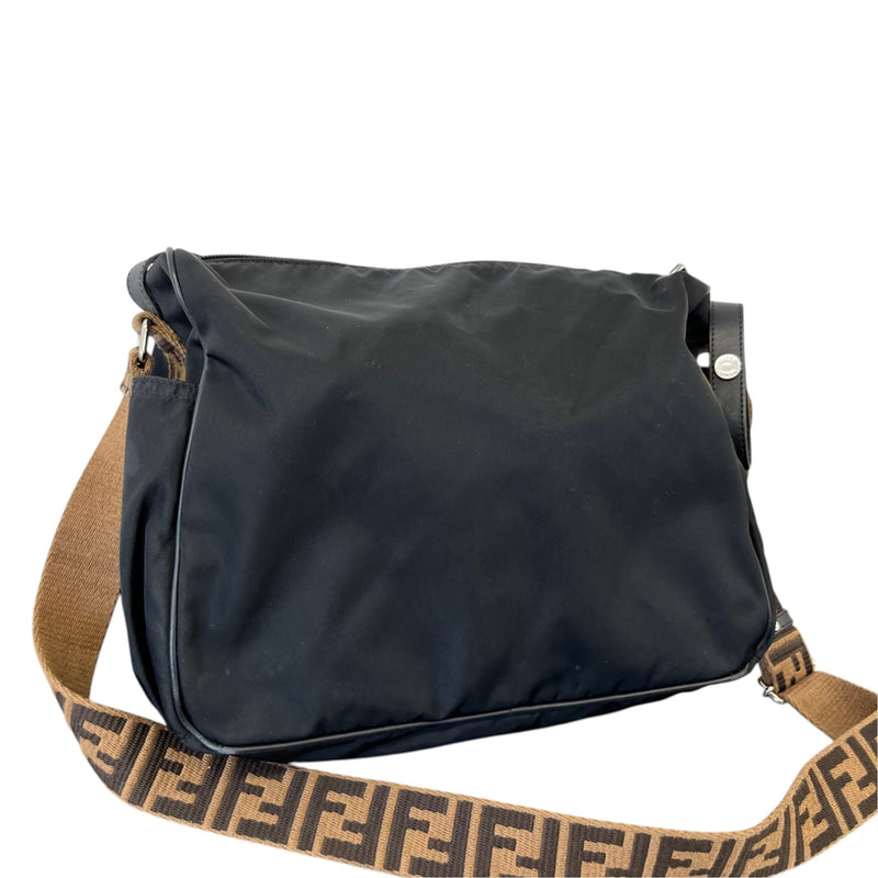 Women's FF Embossed Logo Baby Changing Travel Bag Black