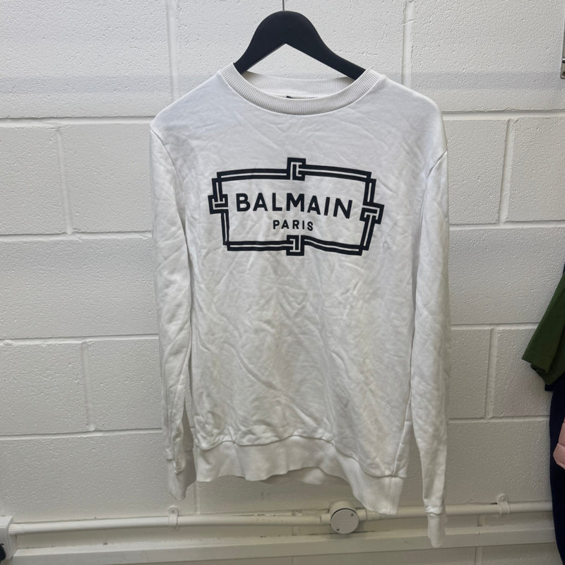 Men's Logo Print Sweatshirt White Size M