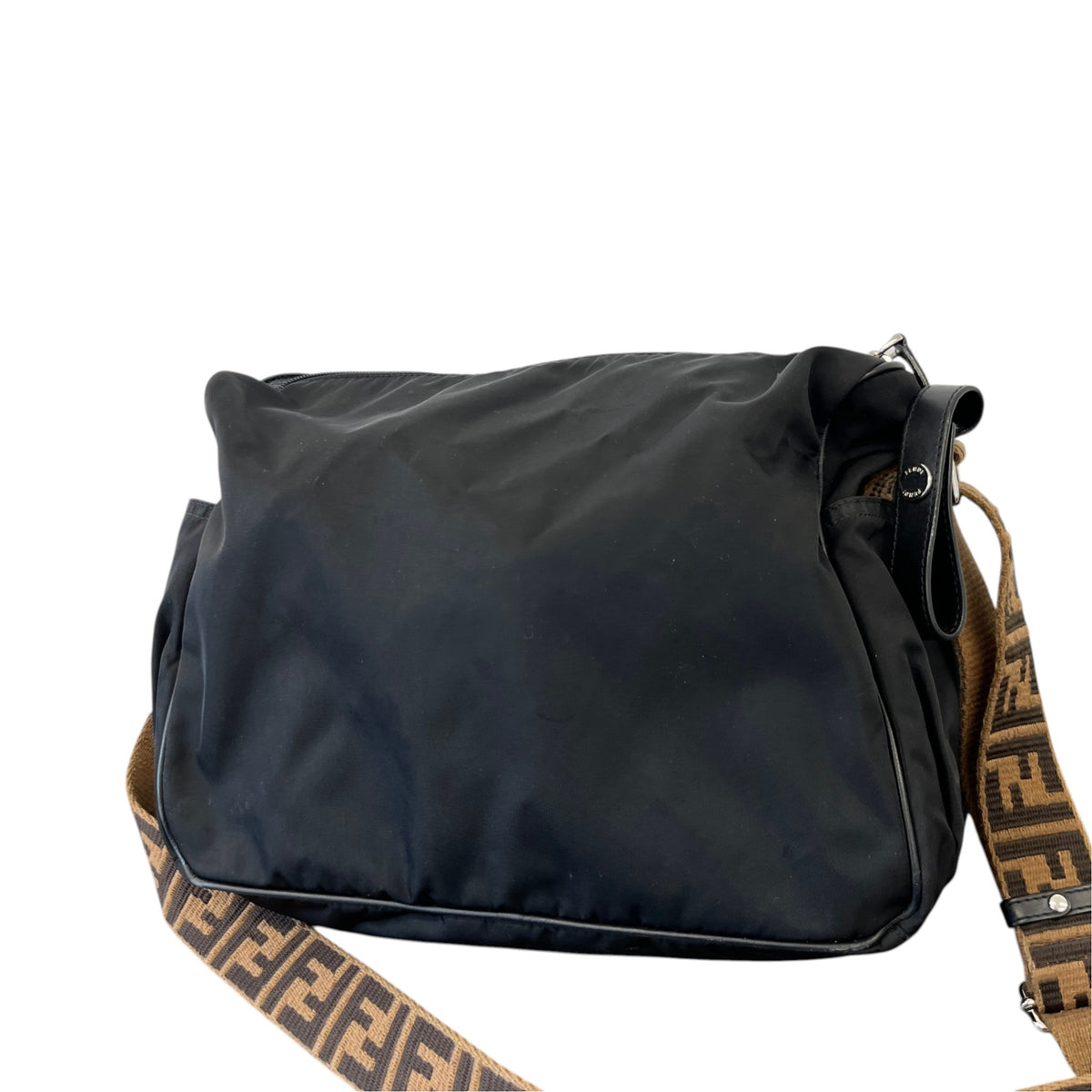 Women's FF Embossed Logo Baby Changing Travel Bag Black - Photo 10