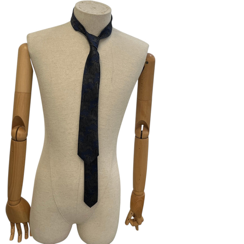 Men's Paisley Print Tie Navy