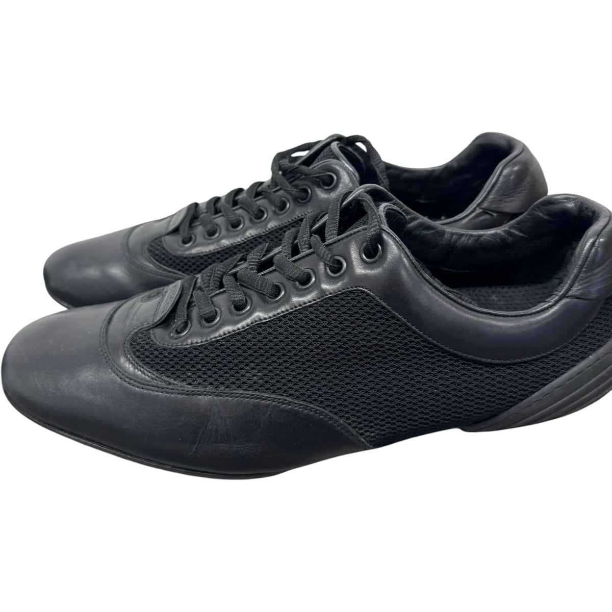 Men's Leather Logo Low Trainers Black Size UK 8 / EU 42 - Photo 7