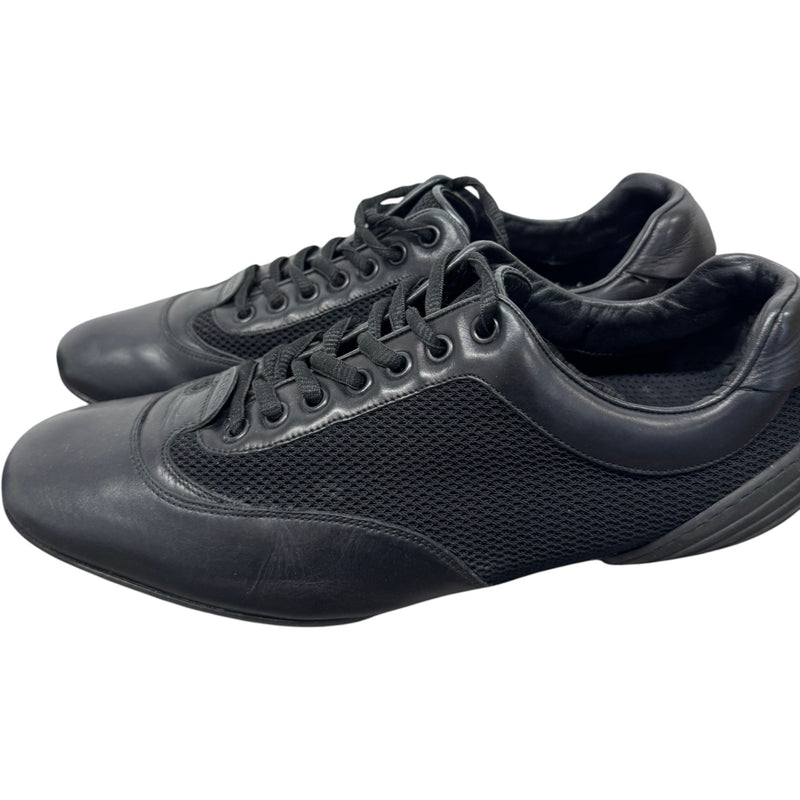 Men's Leather Logo Low Trainers Black Size UK 8 / EU 42
