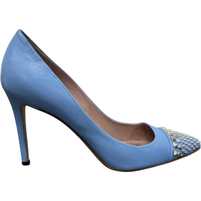 Women's Studded Pointed Toe Heels Blue Size UK 5 / EU 38