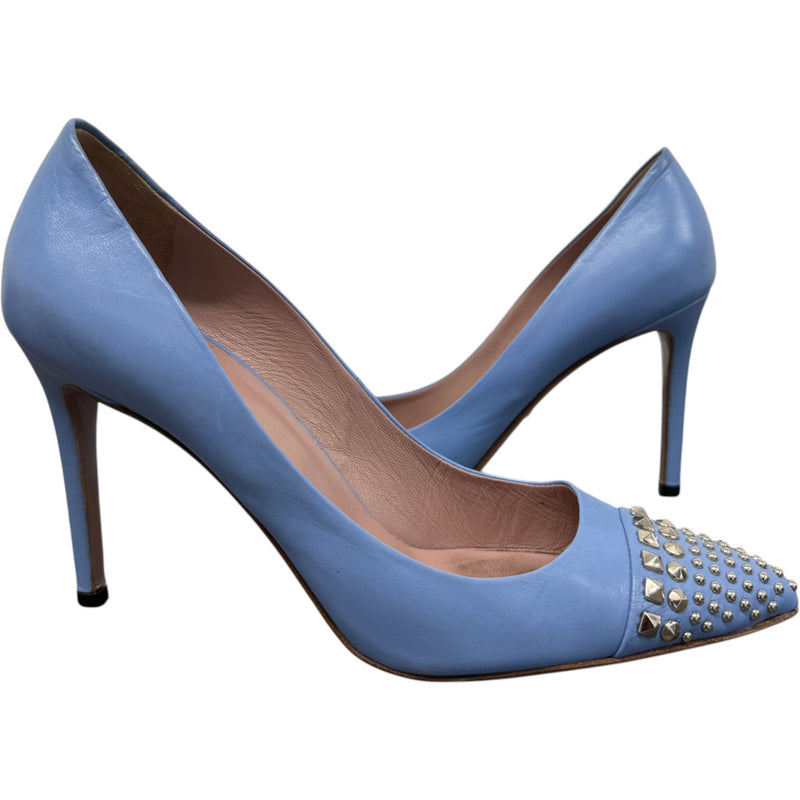 Women's Studded Pointed Toe Heels Blue Size UK 5 / EU 38