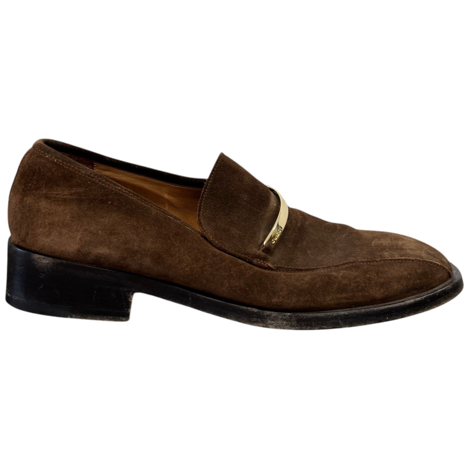 Men's Plaque Logo Loafers Brown Size EU 43.5 / UK 9.5 - Photo 1