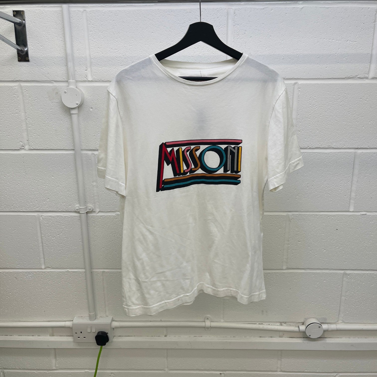 Men's Logo Print T-Shirt White Size S - Photo 7