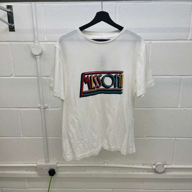 Men's Logo Print T-Shirt White Size S