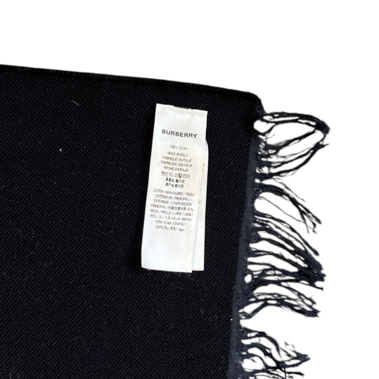 Men's Logo Wool Scarf Beige - Photo 5
