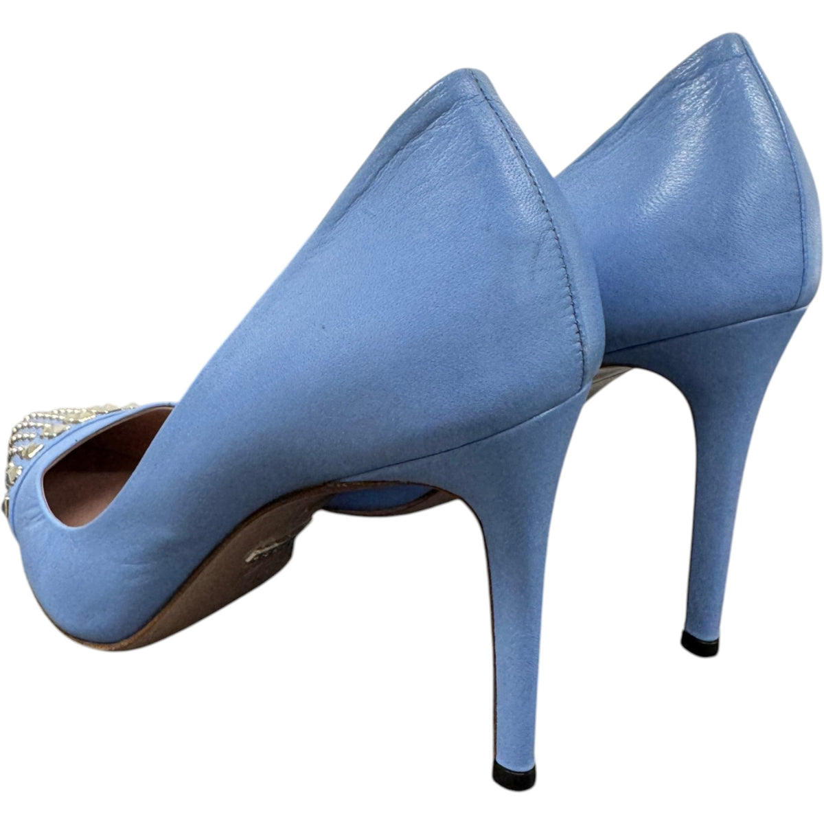Women's Studded Pointed Toe Heels Blue Size UK 5 / EU 38 - Photo 8