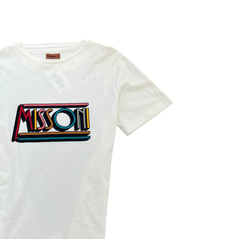 Men's Logo Print T-Shirt White Size S