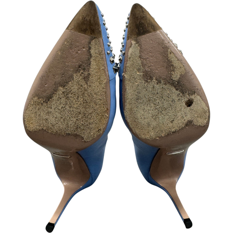 Women's Studded Pointed Toe Heels Blue Size UK 5 / EU 38