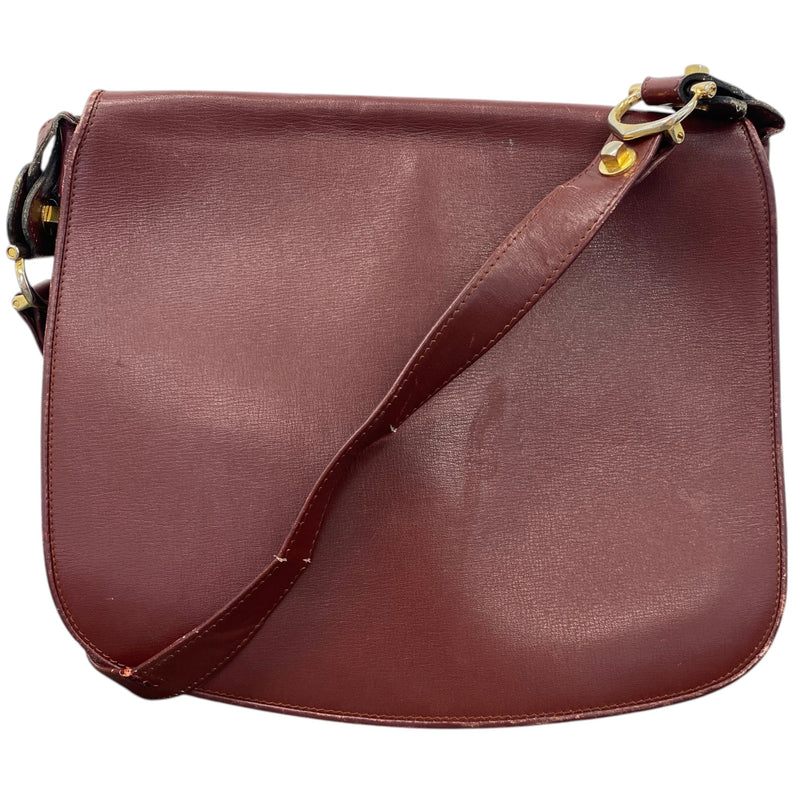 Men's Leather Flap Bag Burgundy