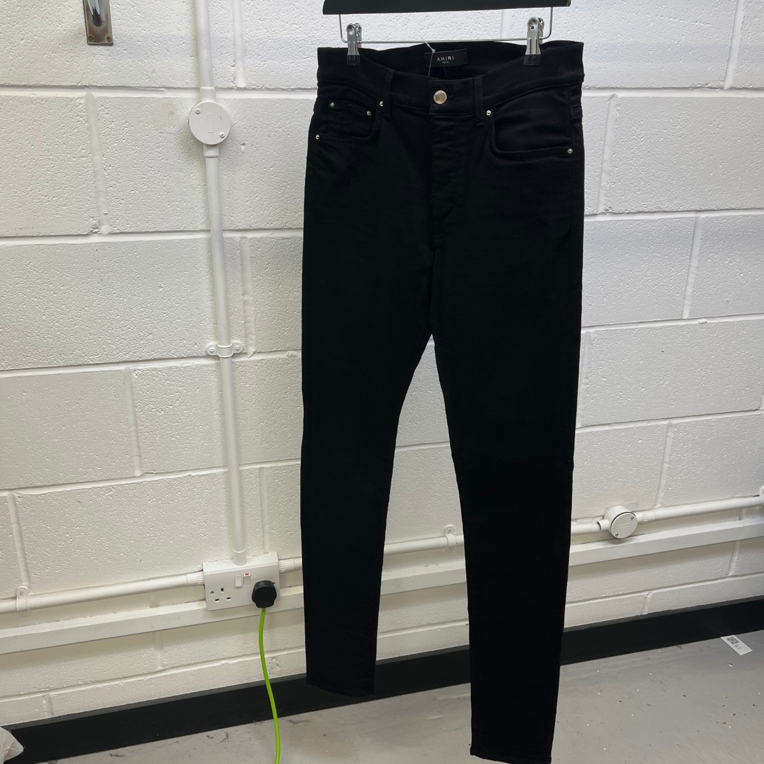 Men's Distressed Skinny Jeans Black Size Waist 32" - Photo 10