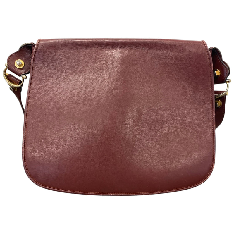 Men's Leather Flap Bag Burgundy