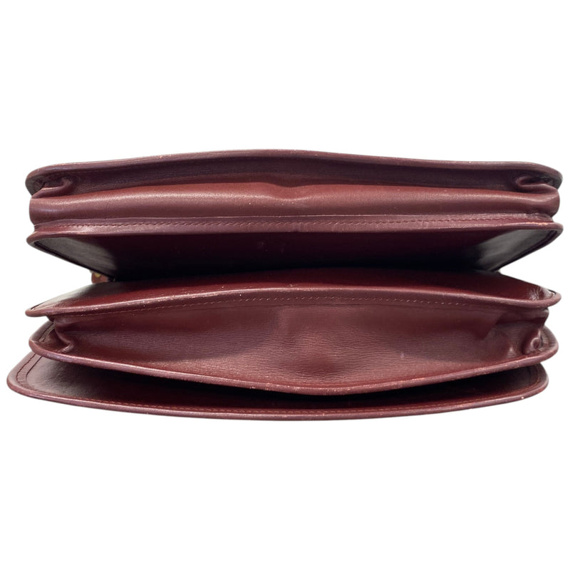Men's Leather Flap Bag Burgundy