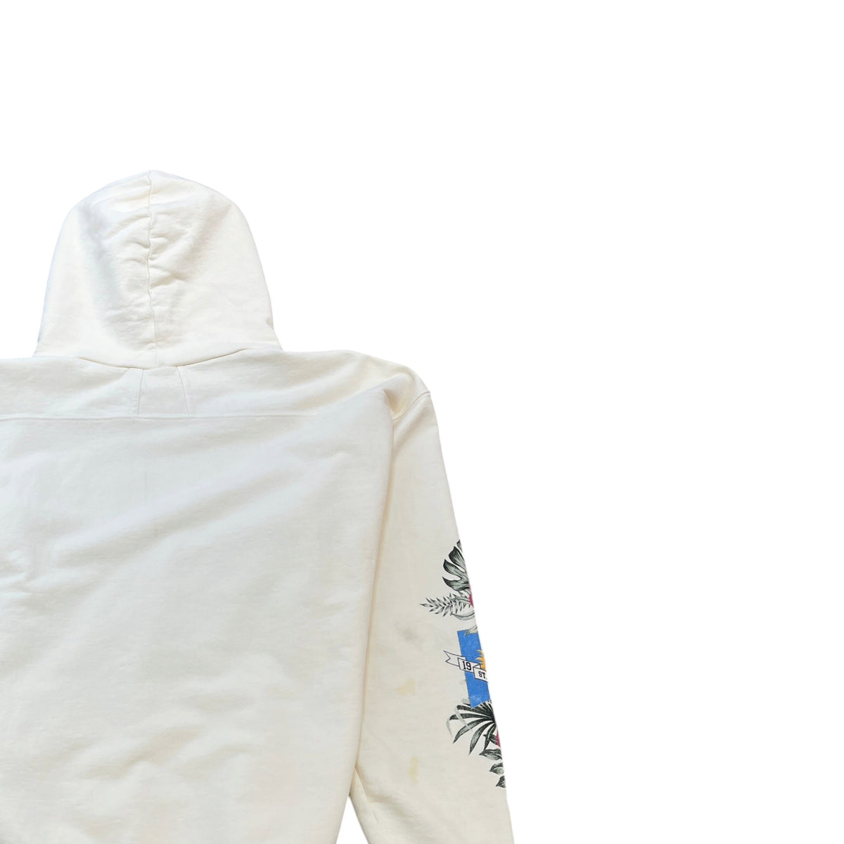 Men's University Print Hoodie Cream Size L - Photo 4