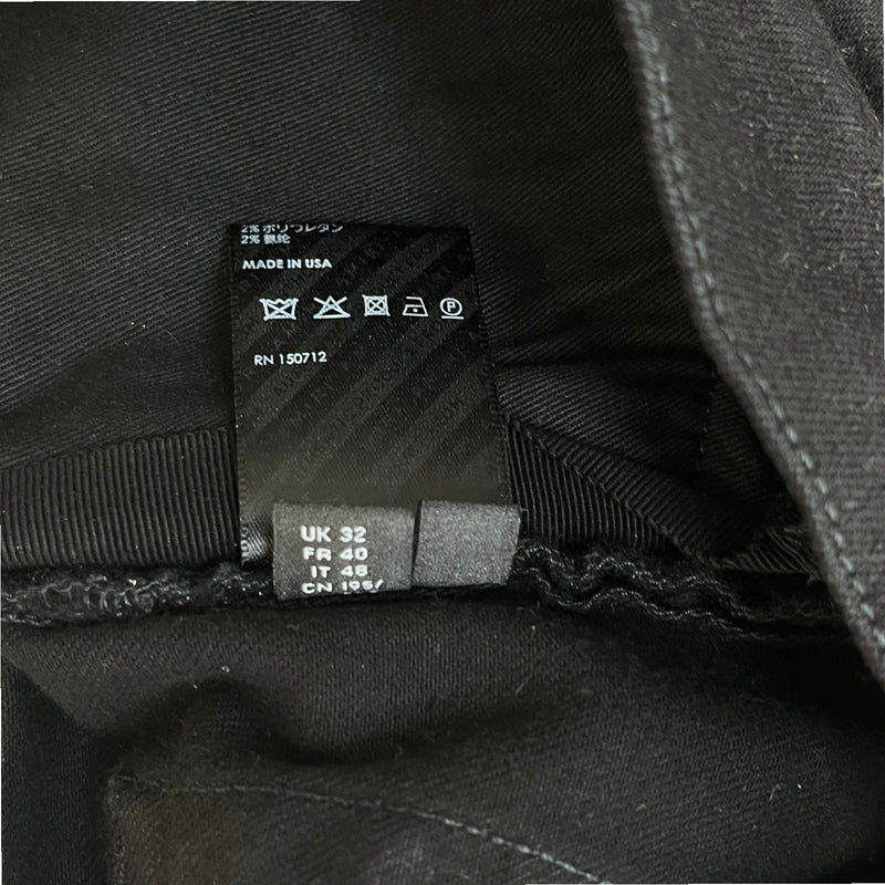 Men's Distressed Skinny Jeans Black Size Waist 32"