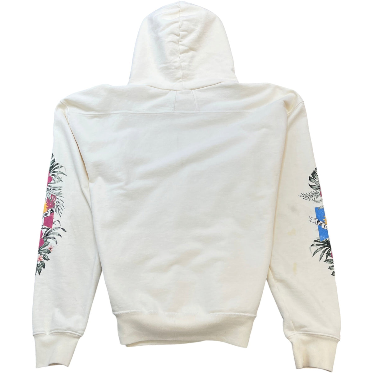 Men's University Print Hoodie Cream Size L - Photo 2
