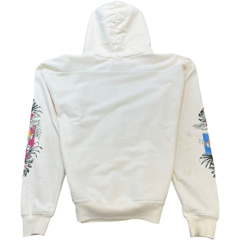 Men's University Print Hoodie Cream Size L