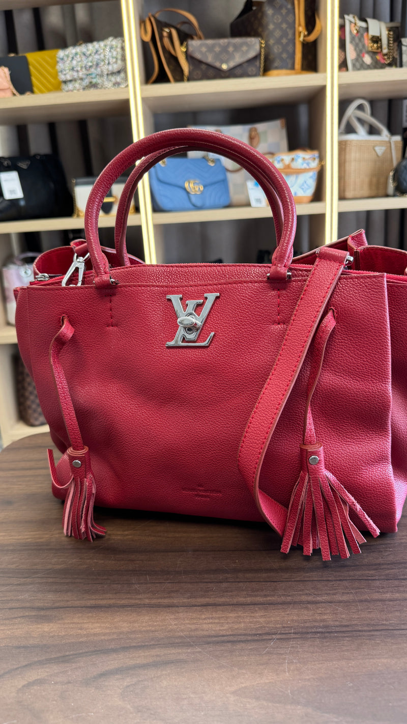 Louis Vuitton Women's Lockmeto Tote Bag Red